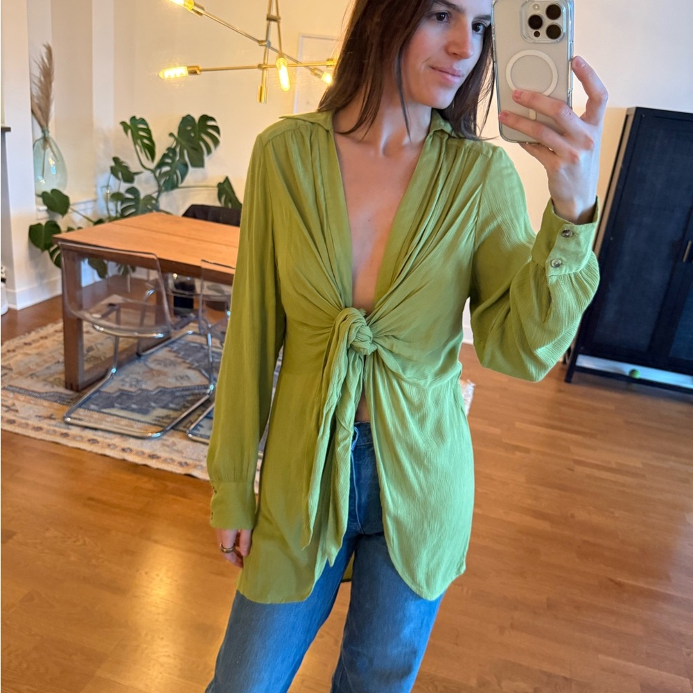 Open Front Tie Top